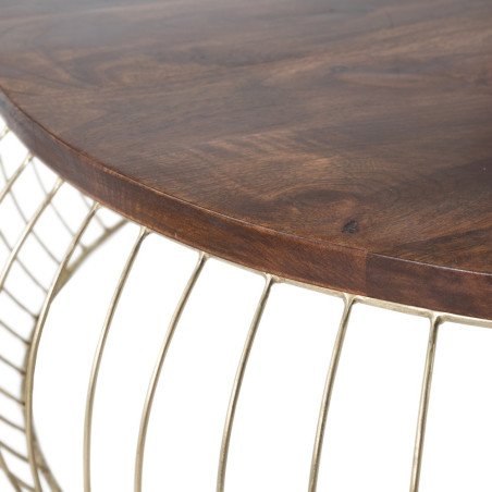 MESA BOMBAI NATURAL-ORO 103x103x33 CM