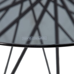 MESA CENTRO ESPIGO CRISTAL - NEGRO 70Ø