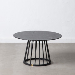 MESA CENTRO MERI MARMOLADO NEGRO 70Ø