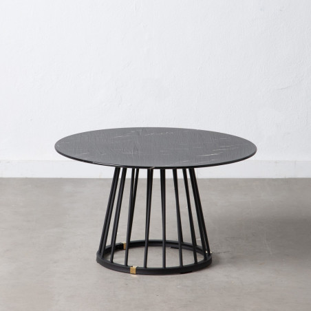 MESA CENTRO MERI MARMOLADO NEGRO 70Ø