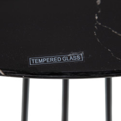 MESA CENTRO MERI MARMOLADO NEGRO 70Ø