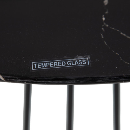 MESA CENTRO MERI MARMOLADO NEGRO 70Ø