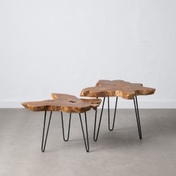 S/2 MESA AUXILIAR NATURAL 70 X 70 X 45 CM
