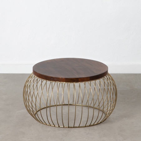 MESA AUXILIAR BOMBAI NATURAL-ORO 61x61x33 CM