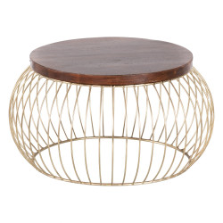 MESA AUXILIAR BOMBAI NATURAL-ORO 61x61x33 CM