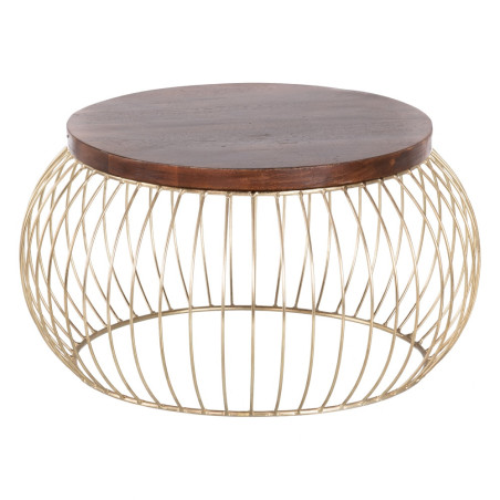 MESA AUXILIAR BOMBAI NATURAL-ORO 61x61x33 CM