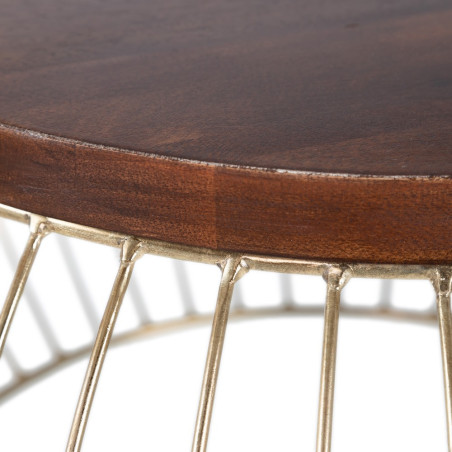 MESA AUXILIAR BOMBAI NATURAL-ORO 61x61x33 CM