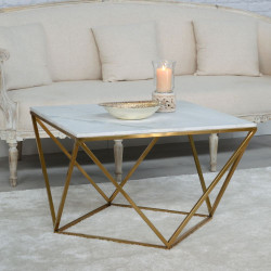 MESA CENTRO CAMIN MÁRMOL - DORADO