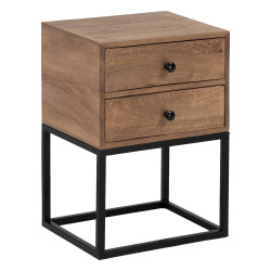 MESITA CLASIC NATURAL-NEGRO MADERA DE MANGO 43x33x61 CM