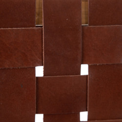 CABECERO MARRÓN MADERA TECA-PIEL 160 X 5 X 120 CM