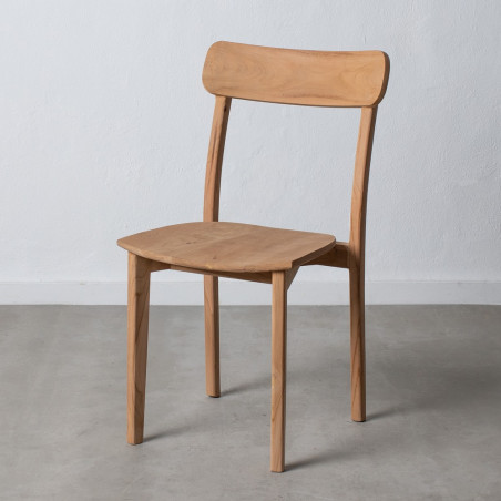 SILLA NATURAL MADERA DE TECA MODELO SOLLER  48 X 49 X 86 CM