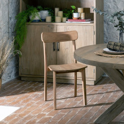 SILLA NATURAL MADERA DE TECA MODELO SOLLER  48 X 49 X 86 CM