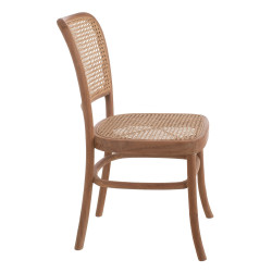 SILLA NATURAL-BEIGE RATÁN/MADERA MODELO PALMA 43 X 58 X 82 CM