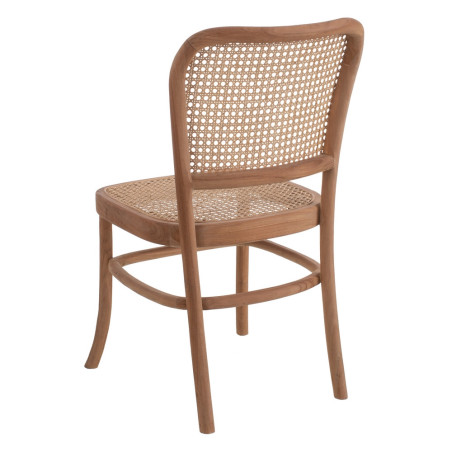 SILLA NATURAL-BEIGE RATÁN/MADERA MODELO PALMA 43 X 58 X 82 CM