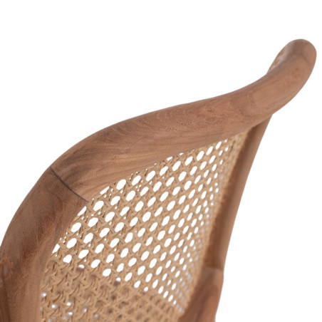 SILLA NATURAL-BEIGE RATÁN/MADERA MODELO PALMA 43 X 58 X 82 CM