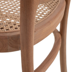 SILLA NATURAL-BEIGE RATÁN/MADERA MODELO PALMA 43 X 58 X 82 CM