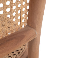 SILLA NATURAL-BEIGE RATÁN/MADERA MODELO PALMA 43 X 58 X 82 CM