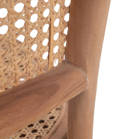 SILLA NATURAL-BEIGE RATÁN/MADERA MODELO PALMA 43 X 58 X 82 CM