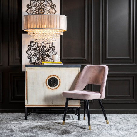 SILLA COMEDOR CHIGO TERCIOPELO ROSA