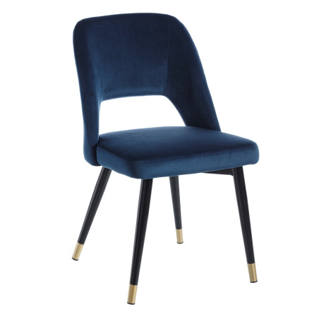 SILLA COMEDOR CHIGO TERCIOPELO AZUL