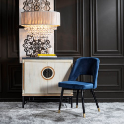 SILLA COMEDOR CHIGO TERCIOPELO AZUL