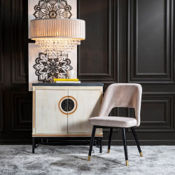 SILLA COMEDOR CHIGO TERCIOPELO PLATA