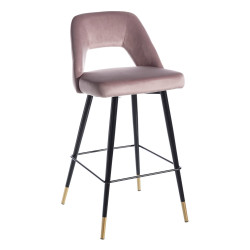 TABURETE CHIGO TERCIOPELO ROSA