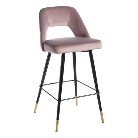 TABURETE CHIGO TERCIOPELO ROSA