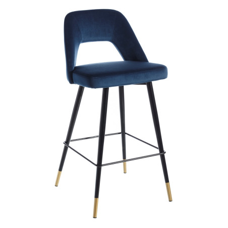 TABURETE CHIGO TERCIOPELO AZUL