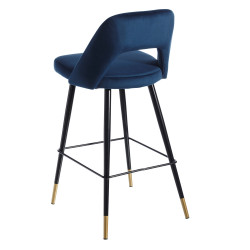 TABURETE CHIGO TERCIOPELO AZUL