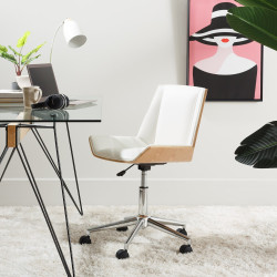 SILLA OFICINA PINI POLIPIEL NATURAL-BLANCO