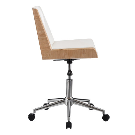 SILLA OFICINA PINI POLIPIEL NATURAL-BLANCO