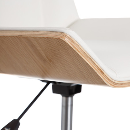 SILLA OFICINA PINI POLIPIEL NATURAL-BLANCO