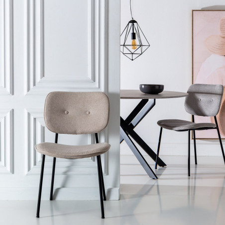 SILLA COMEDOR MOLIE TEJIDO CREMA