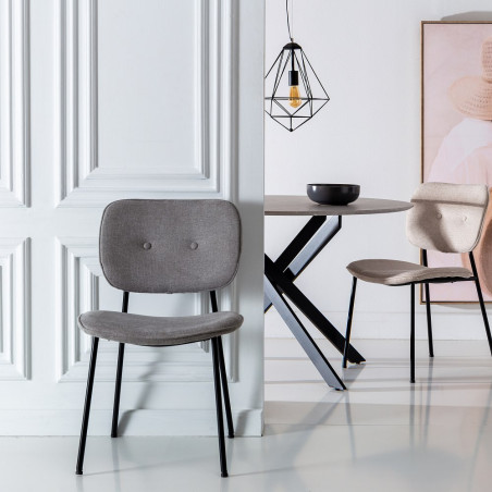 SILLA COMEDOR MOLIE TEJIDO GRIS CLARO