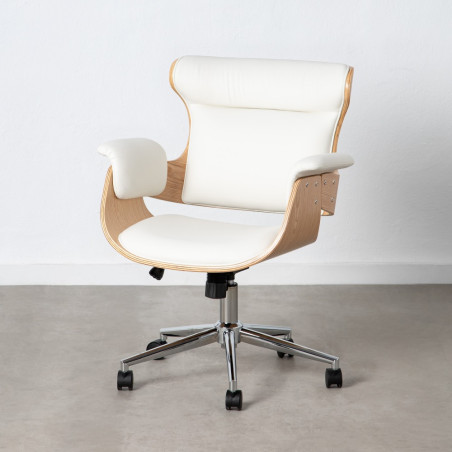 SILLÓN GIRATORIO NATURA POLIPIEL BLANCO