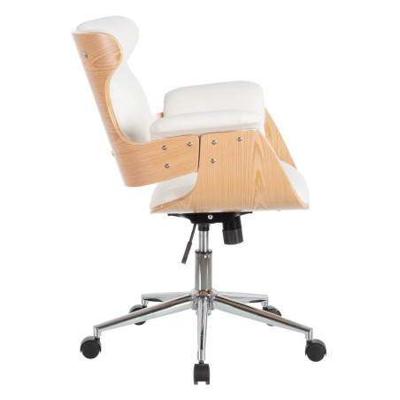 SILLÓN GIRATORIO NATURA POLIPIEL BLANCO