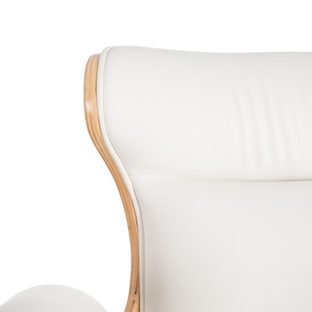 SILLÓN GIRATORIO NATURA POLIPIEL BLANCO