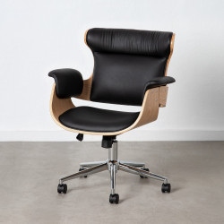 SILLÓN GIRATORIO NATURA POLIPIEL NEGRO