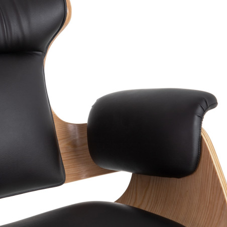 SILLÓN GIRATORIO NATURA POLIPIEL NEGRO
