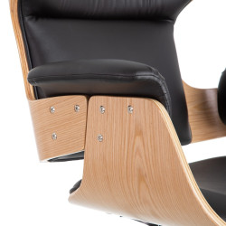 SILLÓN GIRATORIO NATURA POLIPIEL NEGRO