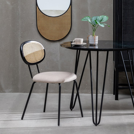 SILLA COMEDOR VINE RATÁN – BEIGE