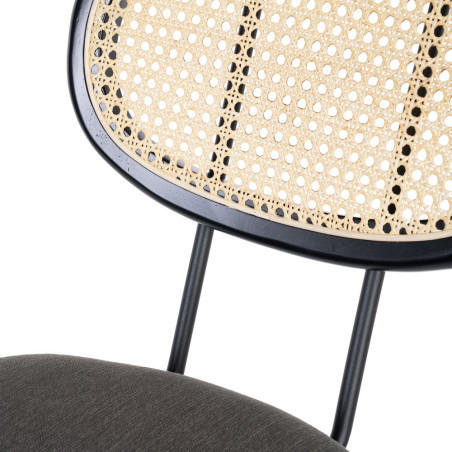 SILLA COMEDOR VINE RATÁN – GRIS