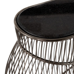 CONSOLA PLATA-NEGRO METAL-MÁRMOL 95 X 45 X 92 CM