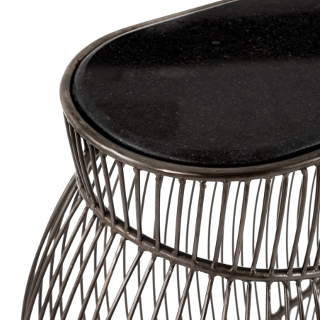CONSOLA PLATA-NEGRO METAL-MÁRMOL 95 X 45 X 92 CM