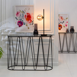 SET 2 CONSOLAS LINEY METAL NEGRO-CRISTAL