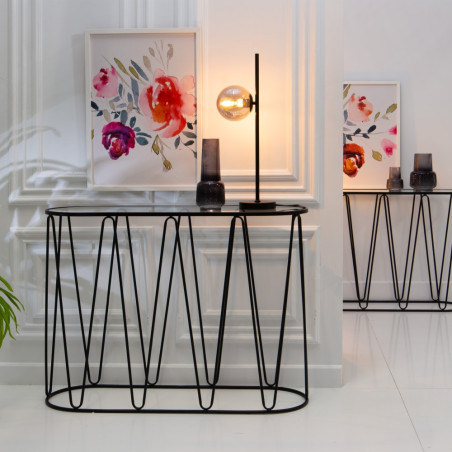 SET 2 CONSOLAS LINEY METAL NEGRO-CRISTAL
