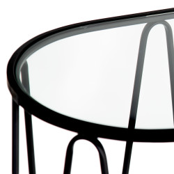 SET 2 CONSOLAS LINEY METAL NEGRO-CRISTAL