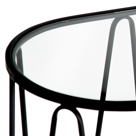 SET 2 CONSOLAS LINEY METAL NEGRO-CRISTAL