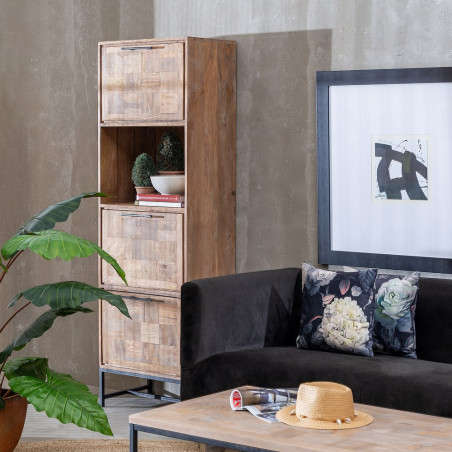 MUEBLE AUXILIAR NATURAL MADERA DE MANGO MODELO TELMO 60 X 38 X 188 CM